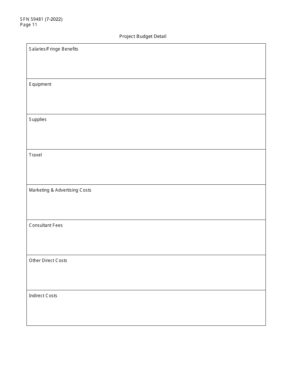 Form SFN59481 Agricultural Products Utilization Commission Grant Application - North Dakota, Page 11