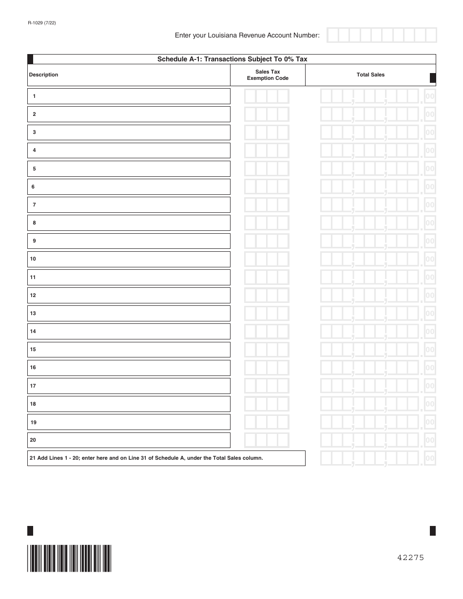 Form R-1029 Sales Tax Return - Louisiana, Page 3