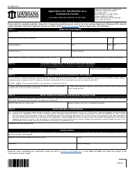 Document preview: Form R-1085 Application for Certification as a Commercial Farmer - Louisiana