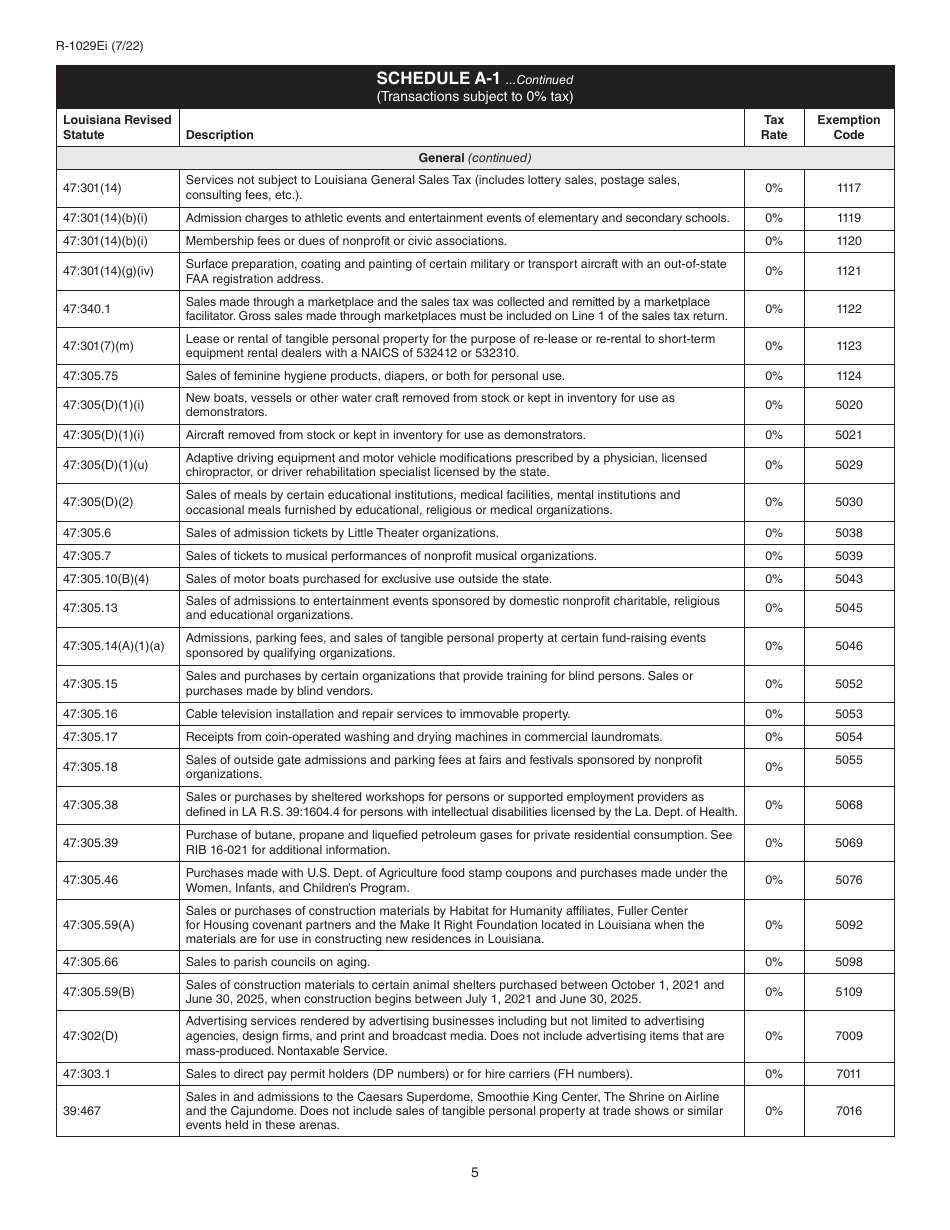 Instructions for Form R-1029E Electronic Sales Tax Return - Louisiana, Page 5