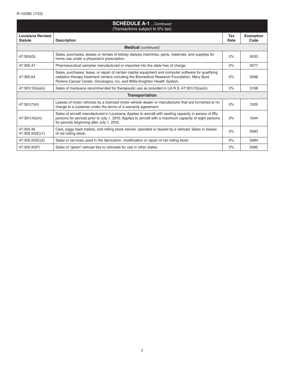 Instructions for Form R-1029E Electronic Sales Tax Return - Louisiana, Page 7