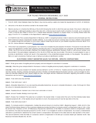 Document preview: Instructions for Form R-1031E Electronic Direct Marketer Sales Tax Return - Louisiana