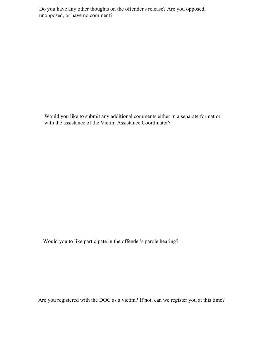 Victim Impact and Reentry Statement - Louisiana, Page 3