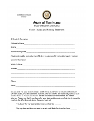 Document preview: Victim Impact and Reentry Statement - Louisiana