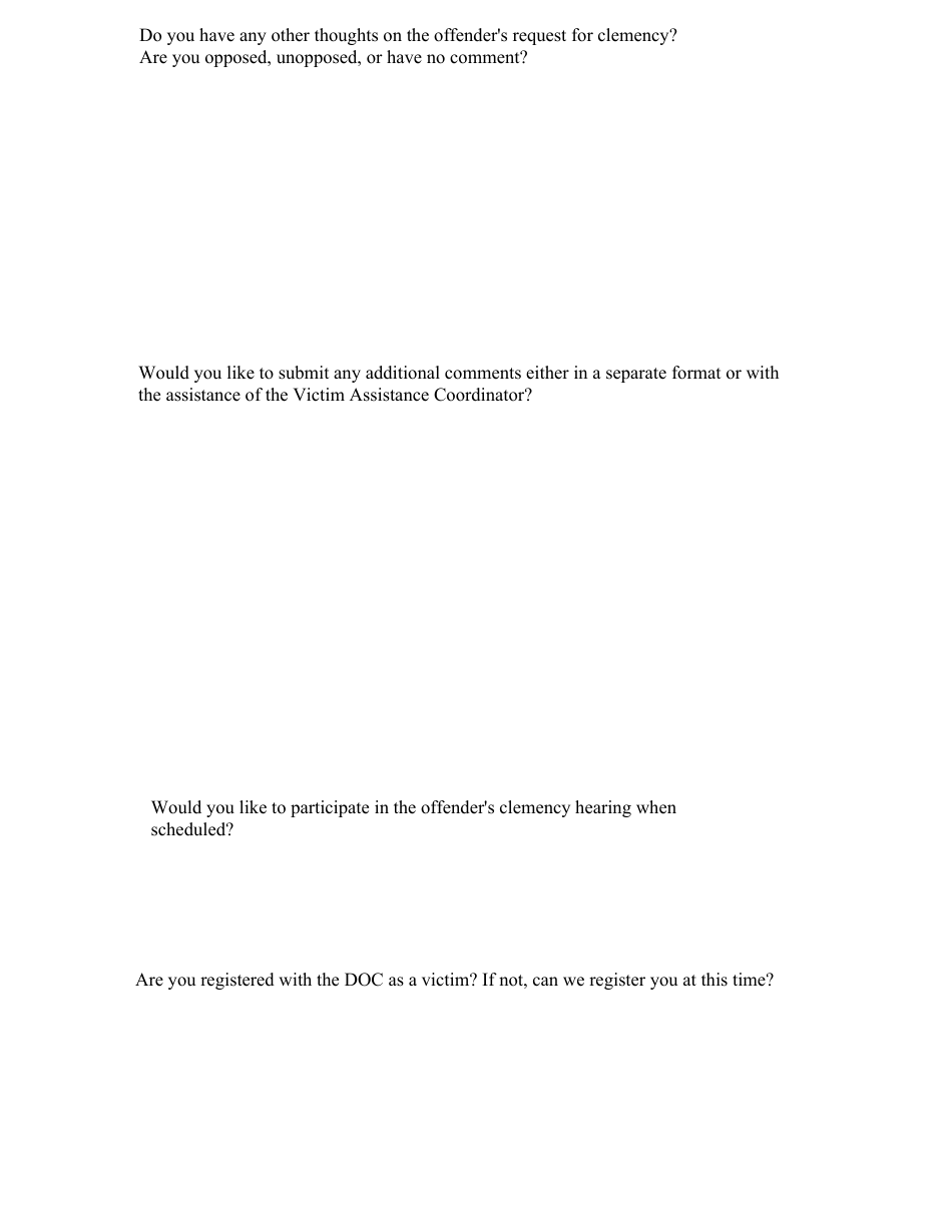 Clemency Victim Impact and Reentry Statement - Louisiana, Page 3