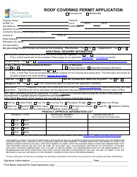 Document preview: Roof Covering Permit Application - Lee County, Florida