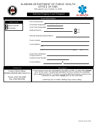 Document preview: National Registry Exam Request - Alabama
