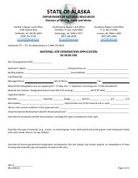 Document preview: Material Site Designation Application - Alaska