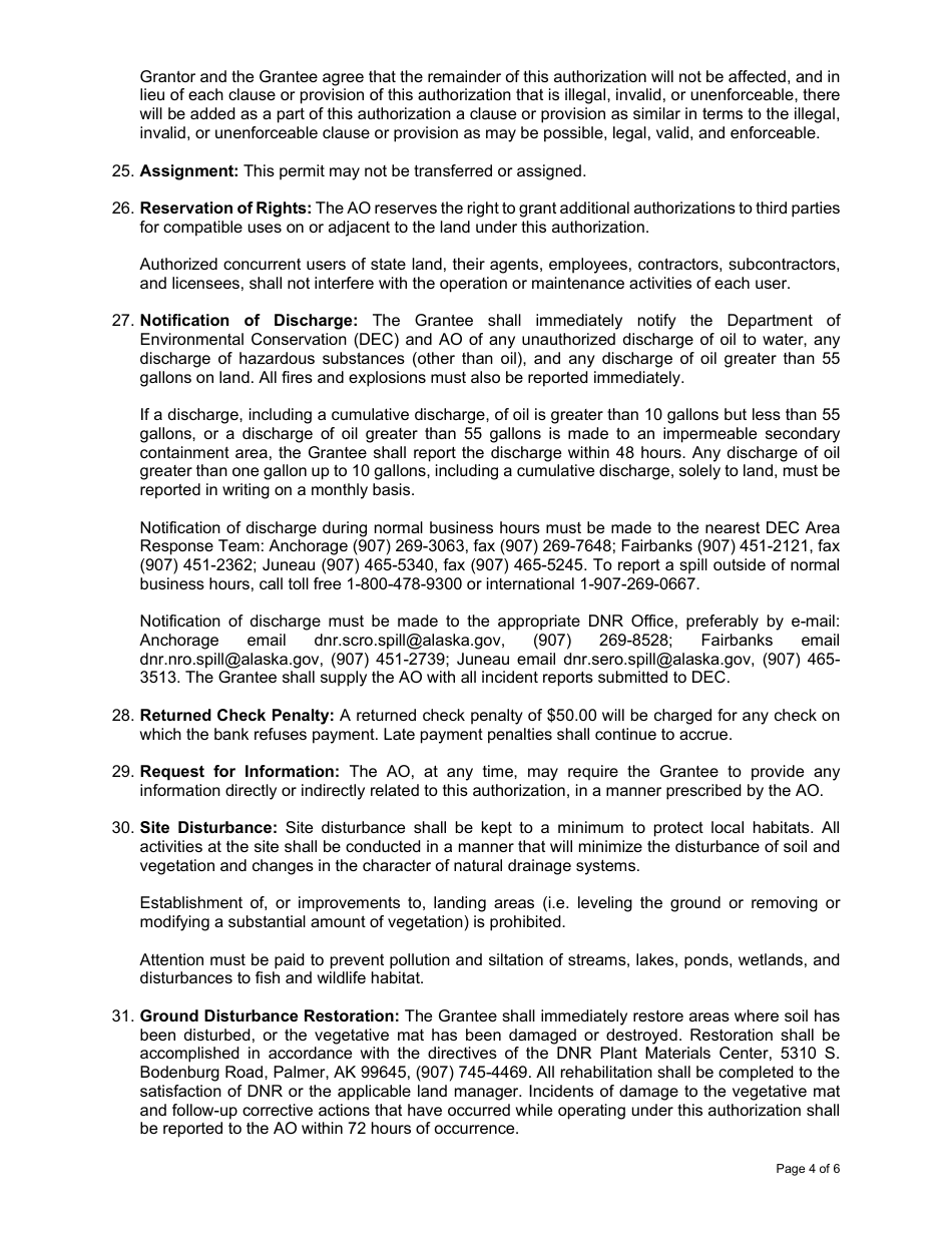 East Rex Trail Travel Permit - Alaska, Page 4