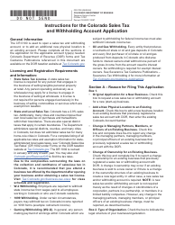 Document preview: Form CR0100 Colorado Sales Tax and Withholding Account Application - Colorado