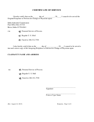 Appendix 7B Response to Petition for Change of Physician - Idaho, Page 2