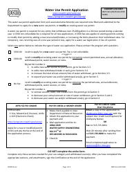 DNR Form 542-3106 Water Use Permit Application - Iowa