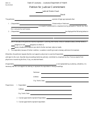 Document preview: Form OBH-10 Petition for Judicial Commitment - Louisiana