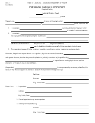 Document preview: Form OBH-11 Petition for Judicial Commitment - Hospital/Facility - Louisiana