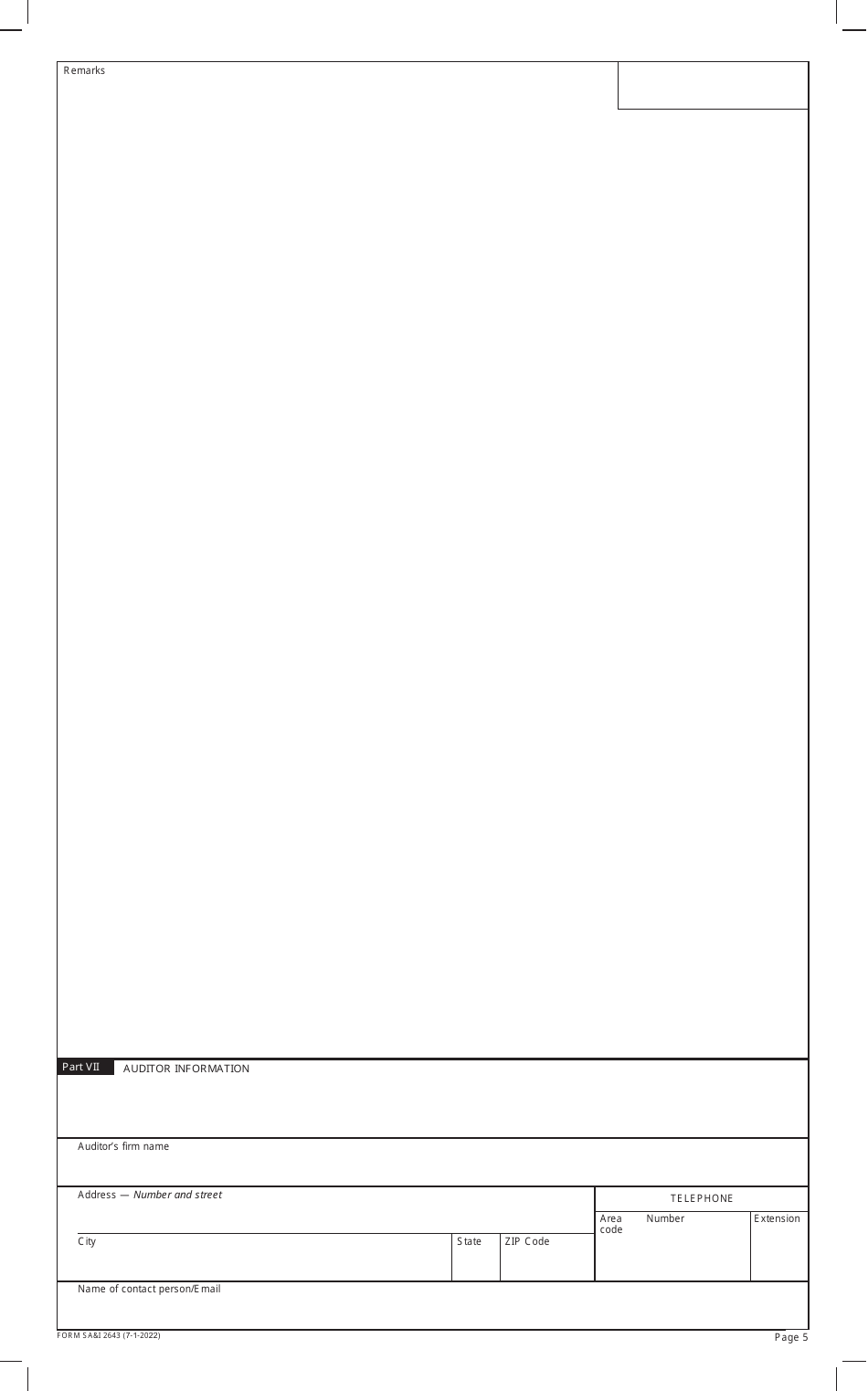 Form SAI2643 Annual Survey of City and Town Finances Form - Oklahoma, Page 5