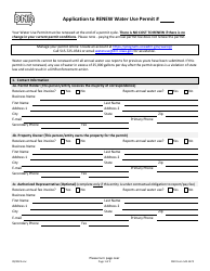 DNR Form 542-1470 Application to Renew Water Use Permit - Iowa