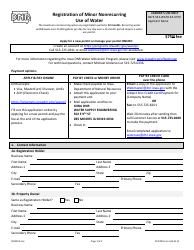 DNR Form 542-3112 Registration of Minor Nonrecurring Use of Water - Iowa