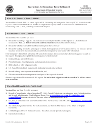 Document preview: Instructions for USCIS Form G-1041A Genealogy Records Request