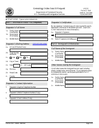Document preview: USCIS Form G-1041 Genealogy Index Search Request