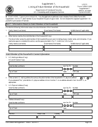 USCIS Form I-600A (I-600) Supplement 1 Listing of Adult Member of the Household