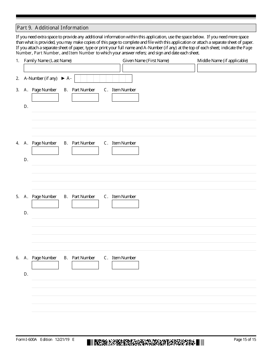 USCIS Form I-600A Application for Advance Processing of an Orphan Petition, Page 15