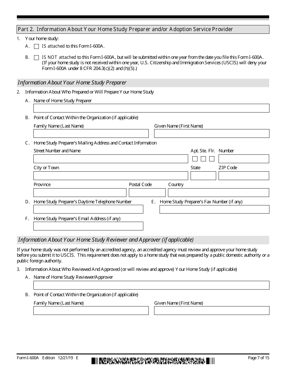 USCIS Form I-600A Application for Advance Processing of an Orphan Petition, Page 7