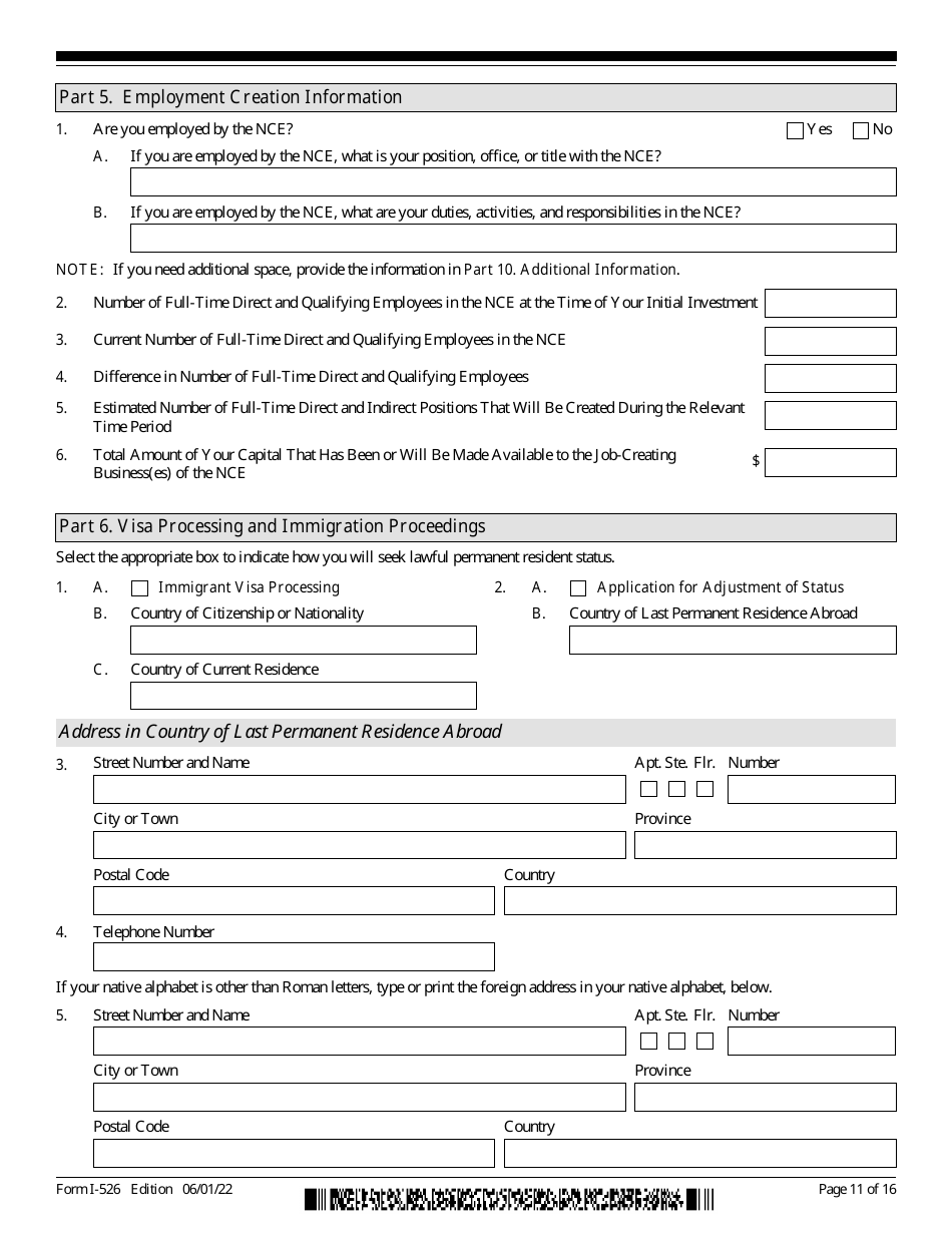 USCIS Form I-526 Immigrant Petition by Standalone Investor, Page 11