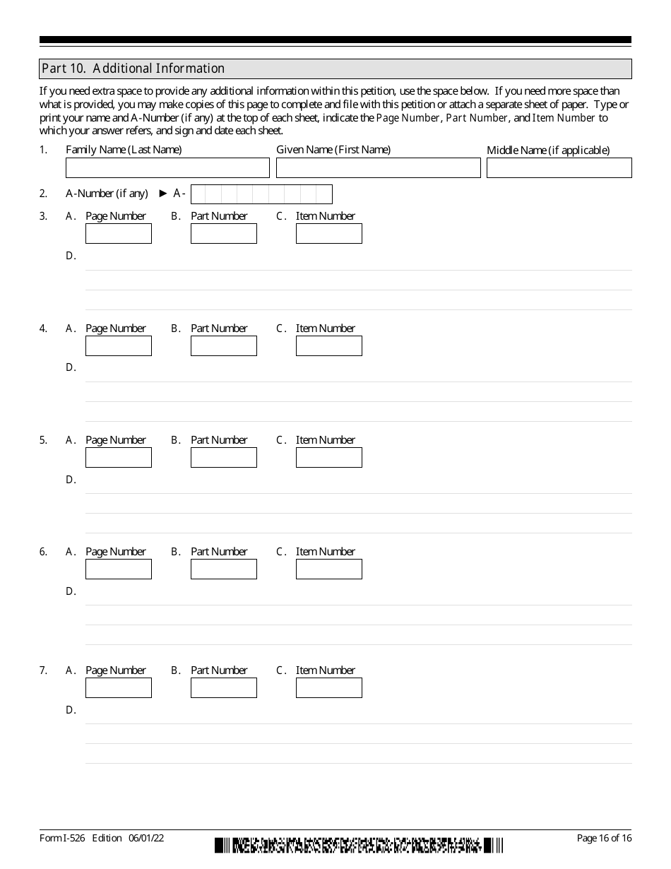 USCIS Form I-526 Immigrant Petition by Standalone Investor, Page 16