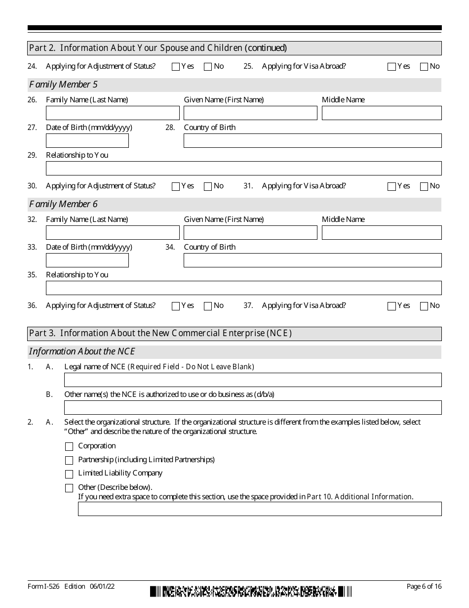 USCIS Form I-526 Immigrant Petition by Standalone Investor, Page 6
