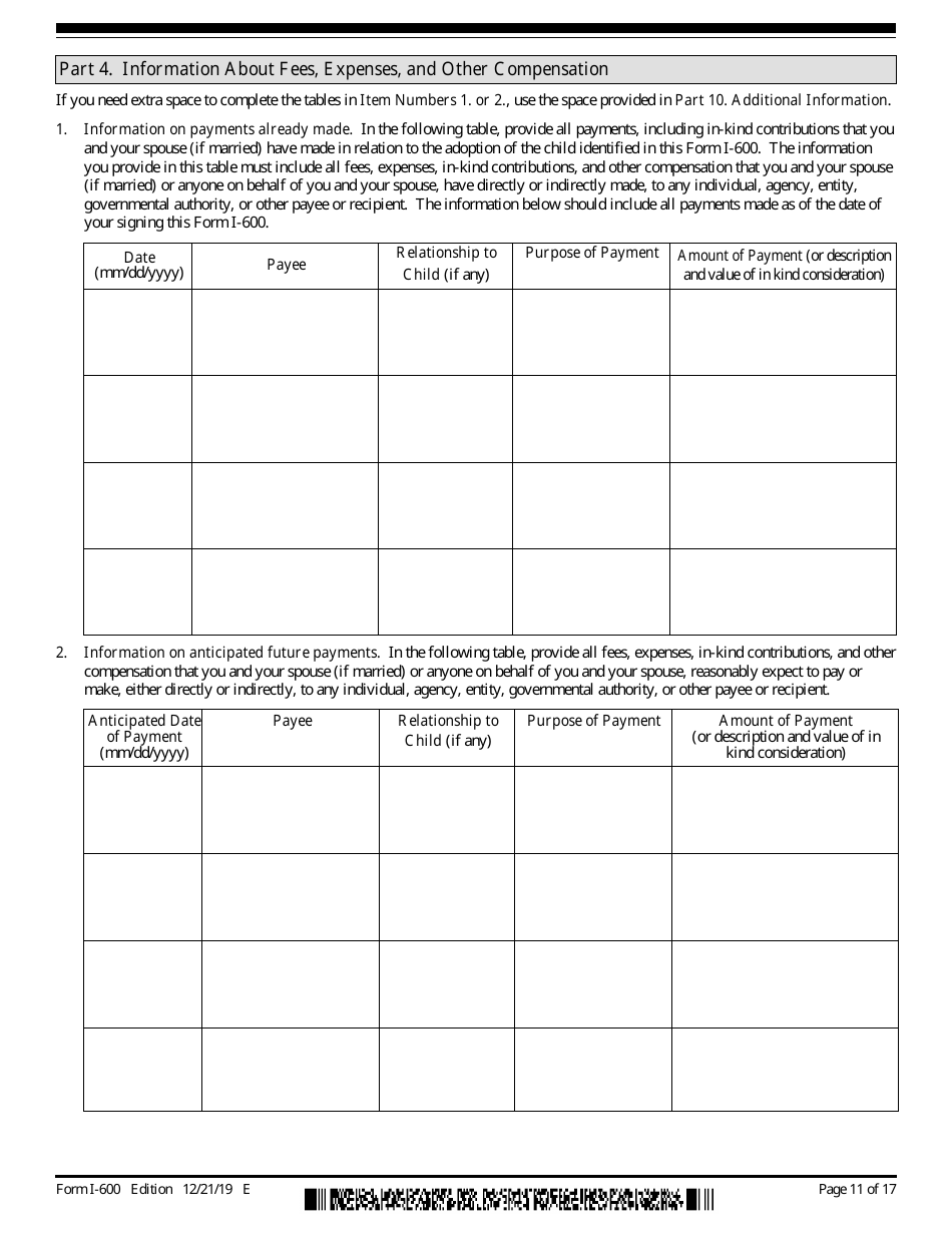 USCIS Form I-600 Petition to Classify Orphan as an Immediate Relative, Page 11