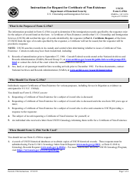 Document preview: Instructions for USCIS Form G-1566 Request for a Certificate of Non-existence