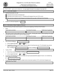 USCIS Form G-1566 Request for a Certificate of Non-existence