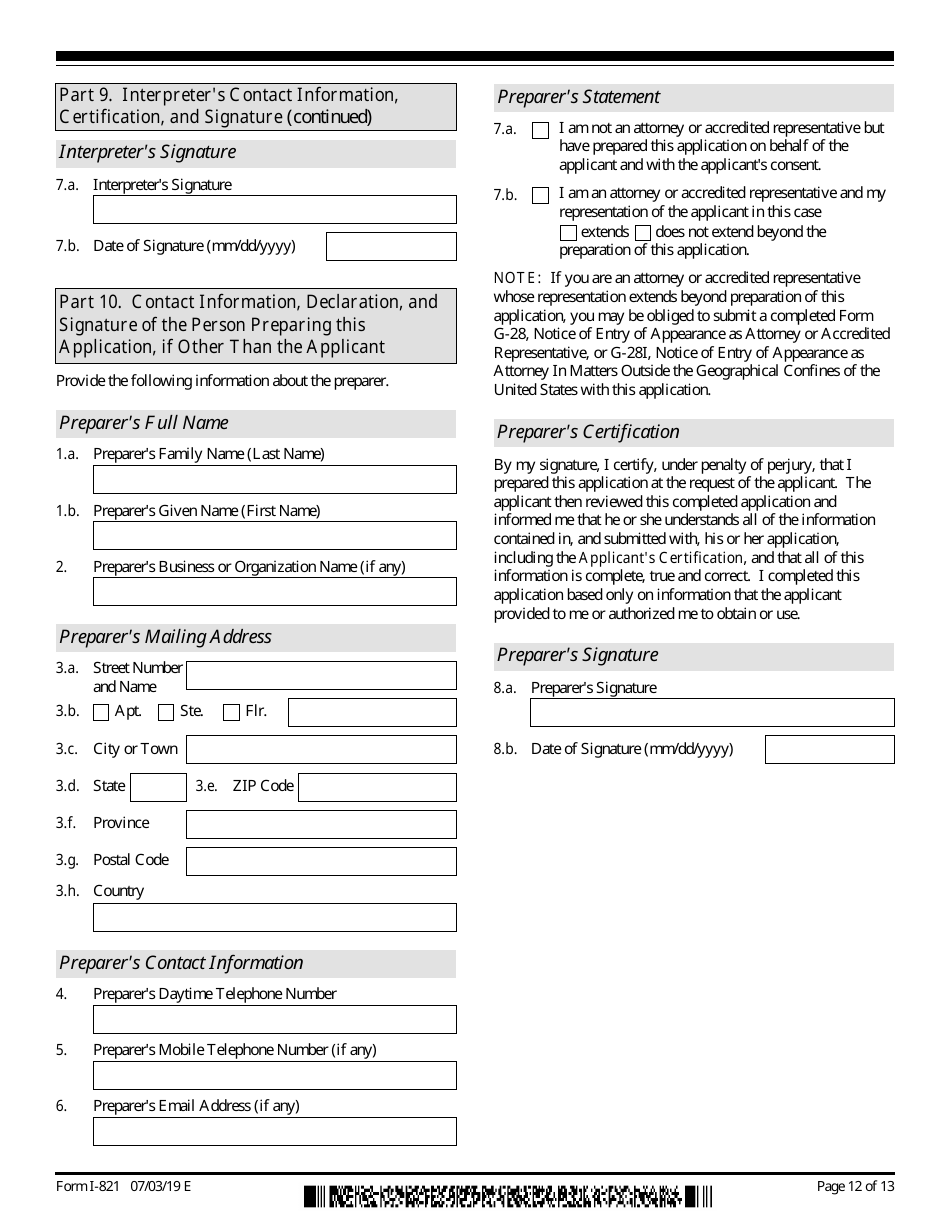 USCIS Form I-821 Download Fillable PDF Or Fill Online Application For ...