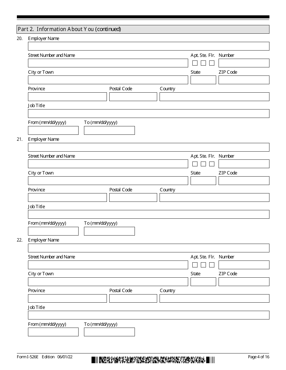 USCIS Form I-526E Immigrant Petition by Regional Center Investor, Page 4