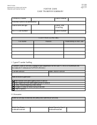 Form PPS3006 Foster Care Case Transfer Summary - Kansas