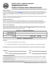 Document preview: Form MJ19-2101 Producer Property Owner Informed Consent - Oregon