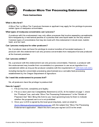Document preview: Form MJ18-2206 Producer Micro Tier Processing Endorsement - Oregon