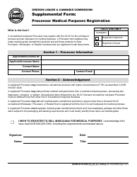 Document preview: Form MJ18-3202 Processor Medical Purposes Registration - Oregon