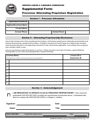 Form MJ18-3205 Processor Alternating Proprietors Registration - Oregon, Page 2