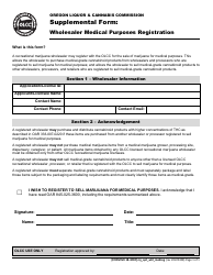 Document preview: Form MJ18-4202 Supplemental Form: Wholesaler Medical Purposes Registration - Oregon