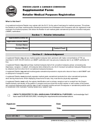 Document preview: Form MJ18-5202 Supplemental Form - Retailer Medical Purposes Registration - Oregon