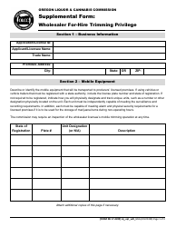 Form MJ17-4200 Supplemental Form - Wholesaler for-Hire Trimming Privilege - Oregon, Page 2