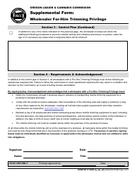 Form MJ17-4200 Supplemental Form - Wholesaler for-Hire Trimming Privilege - Oregon, Page 4