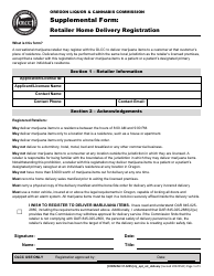 Document preview: Form MJ17-5205 Supplemental Form - Retailer Home Delivery Registration - Oregon