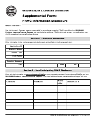 Document preview: Form MJ16-2201A Supplemental Form: Prmg Information Disclosure - Oregon