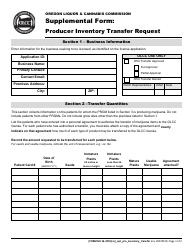 Form MJ16-2201 Supplemental Form - Producer Inventory Transfer Request - Oregon, Page 2