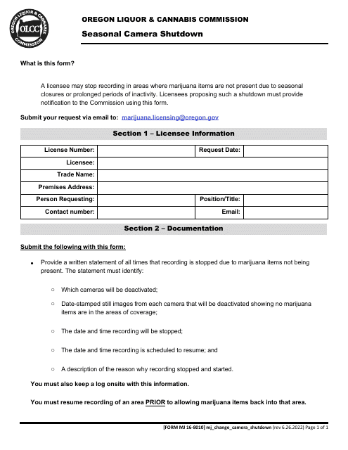 Form MJ16-8010  Printable Pdf