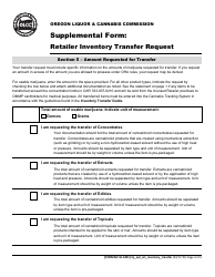 Form MJ16-5201 Supplemental Form: Retailer Inventory Transfer Request - Oregon, Page 4