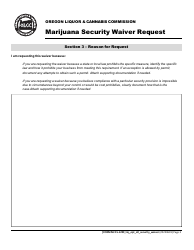 Form MJ15-1201 Marijuana Security Waiver Request - Oregon, Page 3