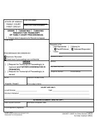 Form 1F-P-3022B Proposed Order Regarding Request for Transcript of Family Court Proceeding(S) - Hawaii, Page 2